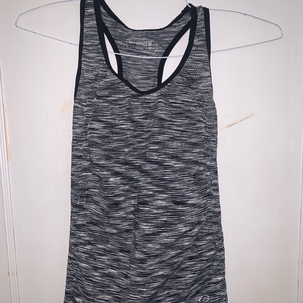 Black and white athletic tank top